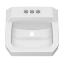 19-5/8" Rectangular Vitreous China Wall Mounted Bathroom Sink with Overflow and 3 Faucet Holes at 4" Centers