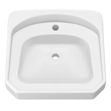 20-5/8" Rectangular Vitreous China Wall Mounted Bathroom Sink with Overflow and 1 Faucet Hole at 0" Centers