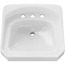 20-5/8" Rectangular Vitreous China Wall Mounted Bathroom Sink with Overflow and 3 Faucet Holes at 8" Centers