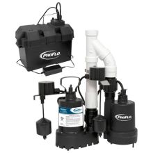 3/10 HP Cast Iron Submersible Sump Pump with Vertical Switch and 12 Volt Back Up Pump System