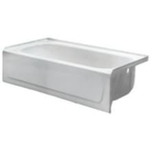 Rampart 60" Three Wall Alcove Enameled Steel Soaking Tub with Right Drain