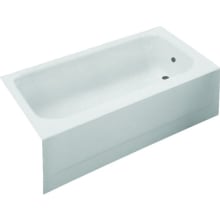 S-Series 60" Three Wall Alcove Enameled Steel Soaking Tub with Left Drain