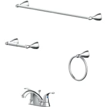 1.2 GPM Mini Widespread Bathroom Faucet Package with Bath Hardware and Pop-Up Drain