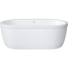 Borealis 66" Acrylic Soaking Tub with Center Drain, Drain Assembly, and Integrated Overflow