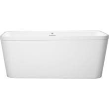 Borealis 59" Free Standing Acrylic Soaking Tub with Center Drain, Drain Assembly, and Overflow