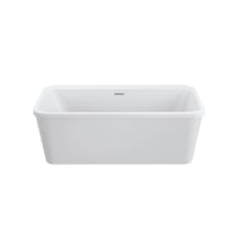 Borealis 66" Free Standing Acrylic Soaking Tub with Center Drain, Drain Assembly and Overflow