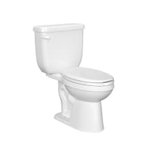 Jerritt 1.6 GPF Two Piece Round Toilet with Left Hand Lever - Less Seat, ADA Compliant