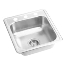 Bealeton 17" Rectangular Stainless Steel Drop In Bar Sink with 2 Faucet Holes at 4" Centers