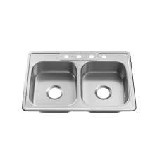 Bealeton 32-15/16" Drop In Double Basin Stainless Steel Kitchen Sink