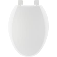 Elongated Closed-Front Toilet Seat with Quick Release and Easy Clean