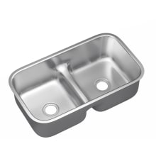 Plomosa 32" Undermount Double Basin Stainless Steel Kitchen Sink