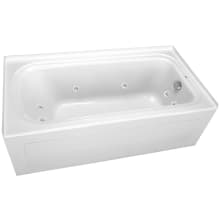 Plus A 60" x 32" Alcove 8 Jet Whirlpool Bath Tub with Skirt, Right Hand Drain and Right Hand Pump
