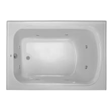 Plus A 60" x 42" Alcove 8 Jet Whirlpool Bath Tub with Skirt, Left Hand Drain and Right Hand Pump