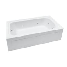 Plus Series 72" x 36" Alcove 8 Jet Whirlpool Bath Tub with Skirt, Left Drain, and Right Hand Pump