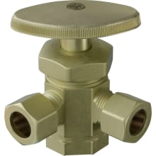 1/2" x 3/8" x 3/8" Dual Outlet Stop
