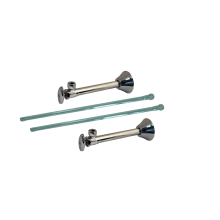 1/2" x 3/8" Straight Supply Stop Kit with Risers and Flanges - Pack of 2