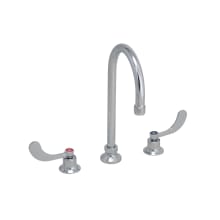 1.5 GPM Widespread Bathroom Faucet with Wrist Blade Handles and Color Indexed Caps