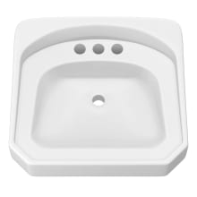 20-5/8" Rectangular Vitreous China Wall Mounted Bathroom Sink with Overflow and 3 Faucet Holes at 4" Centers