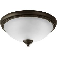 Pavilion 2 Light Flush Mount Ceiling Fixture with Frosted Glass Shade - 15" Wide