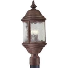 Ashmore 3 Light Post Light with Seedy Glass Shade - 9" Tall