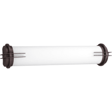 Linear Fluorescent Bath Series 25-1/4" Two-Light Energy Star Qualified Bath Bar with White Acrylic Diffuser and Metal End Caps