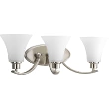 Joy 3 Light Bathroom Vanity Light with Etched Glass Shades - 22" Wide