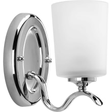 Inspire 1 Light Bathroom Wall Sconce with Etched Glass Shade - 8" Tall