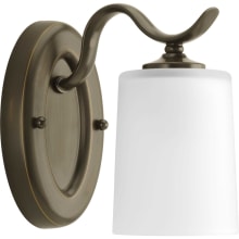 Inspire 1 Light Bathroom Wall Sconce with Etched Glass Shade - 8" Tall