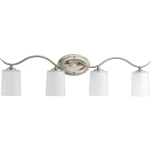 Inspire 4 Light Bathroom Vanity Light with Etched Glass Shades - 31" Wide