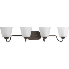 Arden 34" Wide 4 Light Vanity Light with Etched Glass Shades