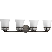 Cascadia 32" Wide 4 Light Vanity Light with Etched Glass Shades
