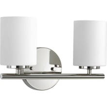 Replay 2 Light 13" Wide Bathroom Vanity Light with Etched Glass Shades