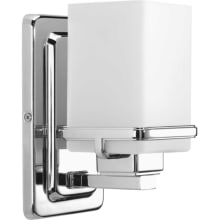 Metric Single Light 5" Bathroom Sconce with Patterned/Etched Glass