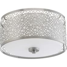 Mingle LED Single Light 11" LED Flush Mount Ceiling Fixture with Etched Parchment Shade