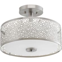 Mingle LED Single Light 14" LED Semi-Flush Ceiling Fixture with Etched Parchment Shade