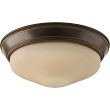 LED Flush Mount Ceiling Fixture with Etched Umber Glass - 11" Wide