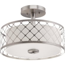 Mingle LED Single Light 14" LED Semi-Flush Ceiling Fixture with Fabric Shade