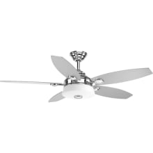 Graceful 54" 5 Blade Integrated LED Indoor Ceiling Fan with White Opal Shade