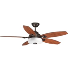 Graceful 54" 5 Blade Integrated LED Indoor Ceiling Fan with White Opal Shade