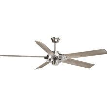 Ellwood 68" 5 Blade Indoor Ceiling Fan with Carved Wood Fan Blades and Remote Control