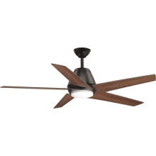 Gust 54" 5 Blade Indoor Ceiling Fan with Integrated LED Light Kit and Remote Control