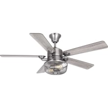 Greer 54" 5 Blade Indoor Ceiling Fan with Remote Control and Light Kit
