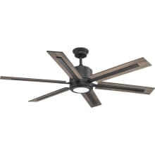 Glandon 60" 6 Blade Indoor Ceiling Fan with LED Light Kit and Remote Control