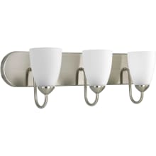 Gather 3 Light Bathroom Vanity Light with Etched Glass Shades - 24" Wide
