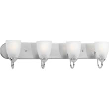 Gather 4 Light Bathroom Vanity Light with Etched Glass Shades - 30" Wide
