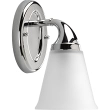 Lahara Single-Light Bathroom Sconce with Etched Tapered Glass Shade, Matches Delta Faucet Finishes