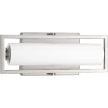 Frame Single Light 12" LED ADA Approved Bath Bar with Etched White Shade