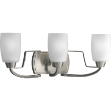 Wisten Three-Light Bathroom Fixture with Etched Glass Shades