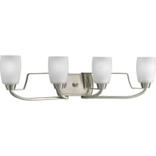Wisten Four-Light Bathroom Fixture with Etched Glass Shades