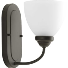 Heart Single-Light Bathroom Sconce with Etched Opal Glass Shade